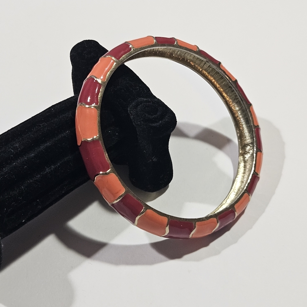 Vintage Red and Orange Enamel Bracelet